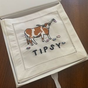 August Morgan tipsy cocktail napkins set of 4 new